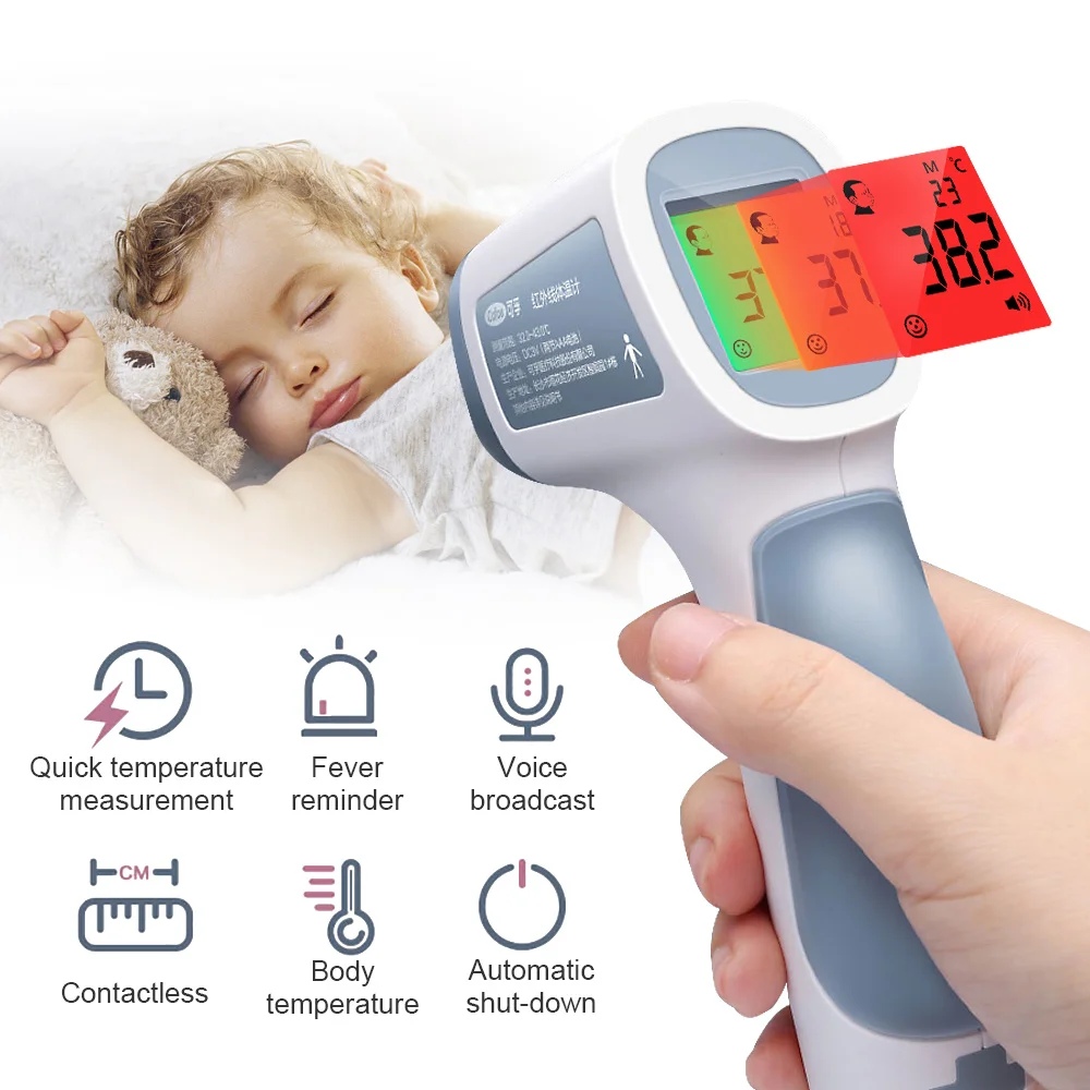 Cofoe Digital Forehead Infrared Thermometer Non-Contact Body Temperature Fever Measurement Tool for Baby/Adults