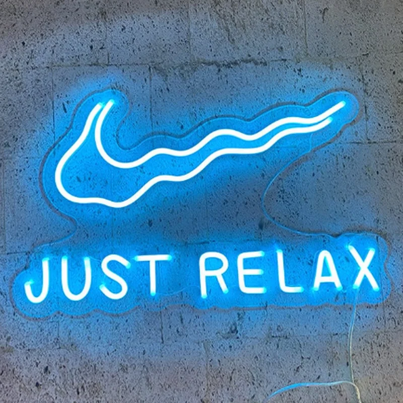 Aesthetic Cute Just Relax  Neon Sign Custom Decoracion Acrylic For Shop Party Gift Home Kawaii  Anime Wall Room Decor