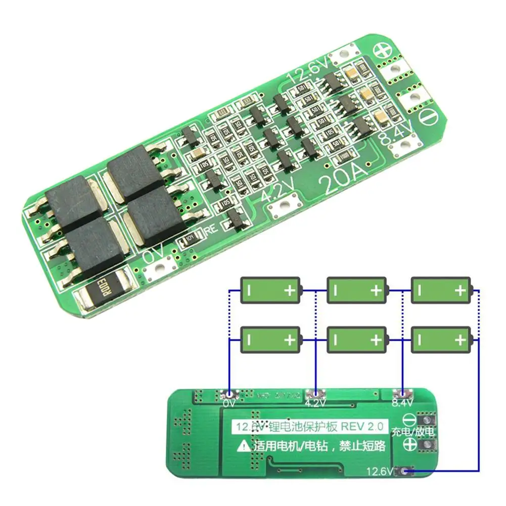 3S 20A 10A 12.6V Charging Protecting Balancer Module BMS 3S 18650 Lithium Battery Charger Protection Board