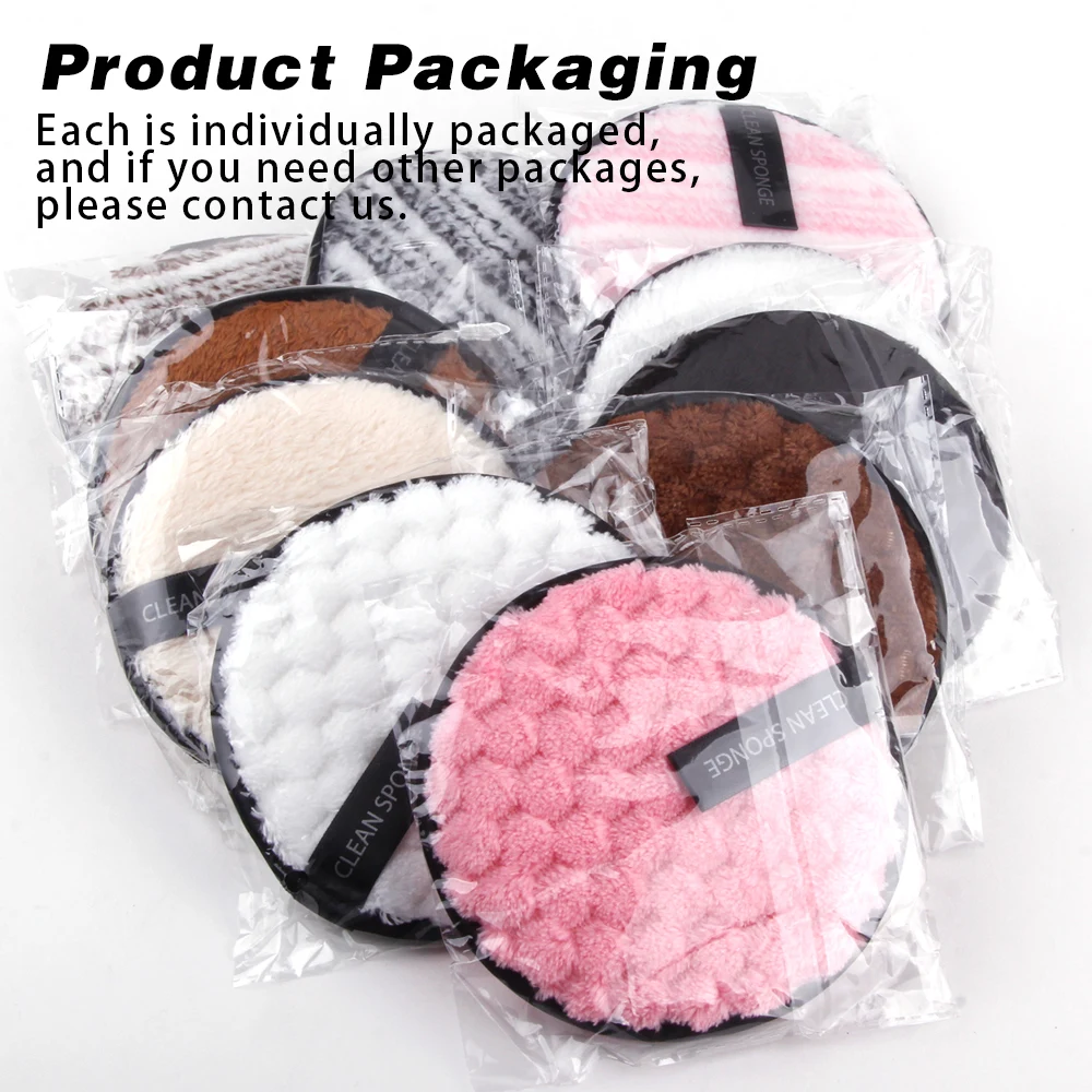 3Pcs Reusable Makeup Remover Discs Cottons Pads Washable Face Wipes Clean Sponge Skin Care Soft Microfiber Make-Up Removal Puff