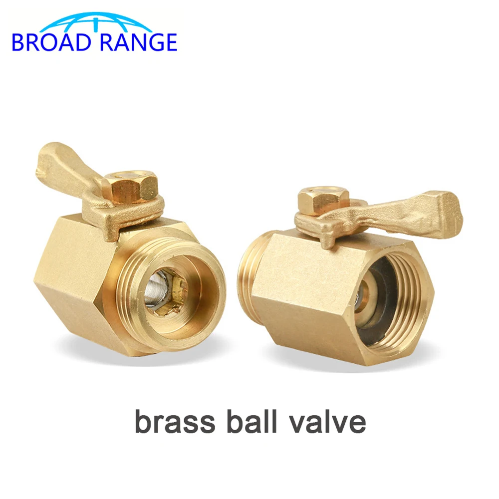 G3/4 Screw Brass Ball Valve Stainless Steel Intercept Ball Garden Irrigation Valve GardenTool Hose Adaptor