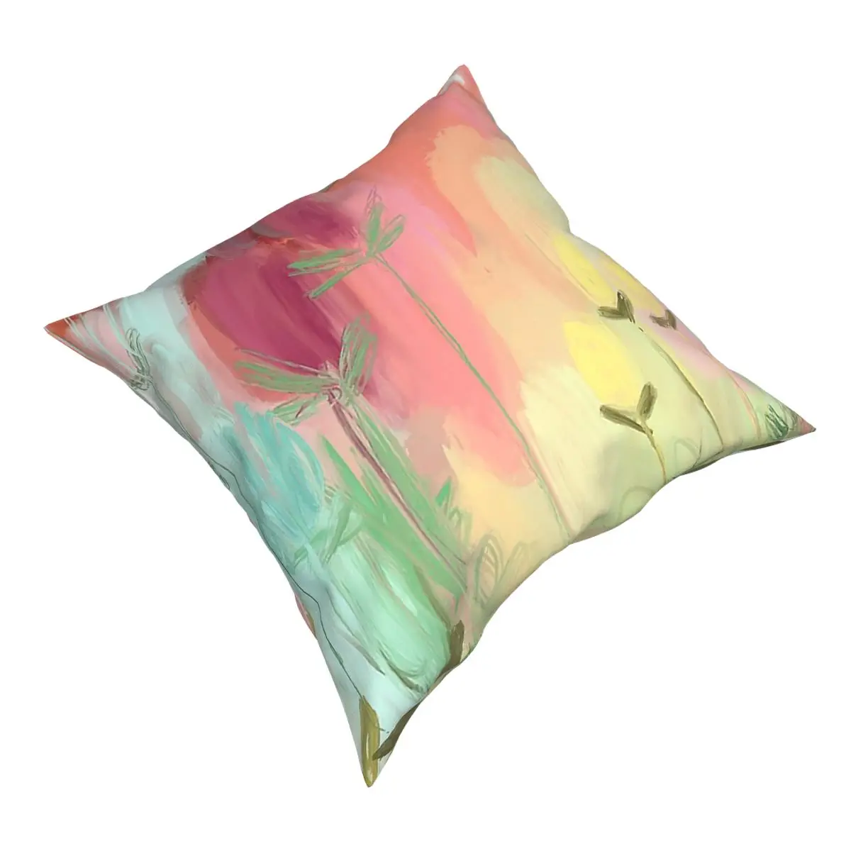 Tulip Meadow Colourful Pillow Cover Home Decorative Flower Cushion Cover Throw Pillow for Car Double-sided Printing Creative