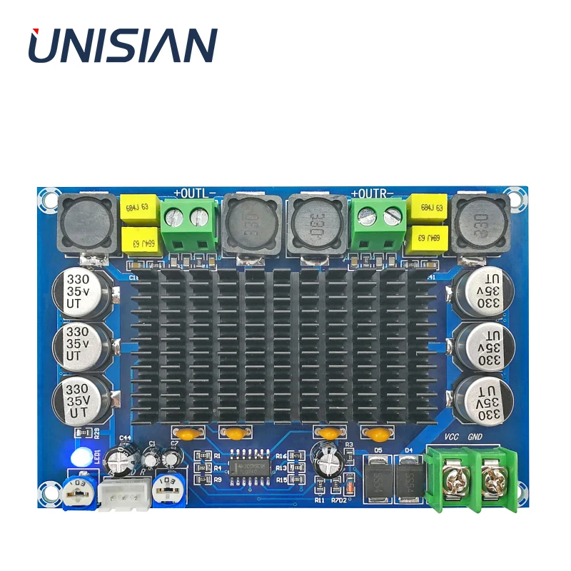 Аудио усилитель UNISIAN TPA3116D2, TPA3116 2X150W, 2,0 каналов, Плата усилителя высокой мощности с TL074C OP усилитель предусилитель HIFI AMP