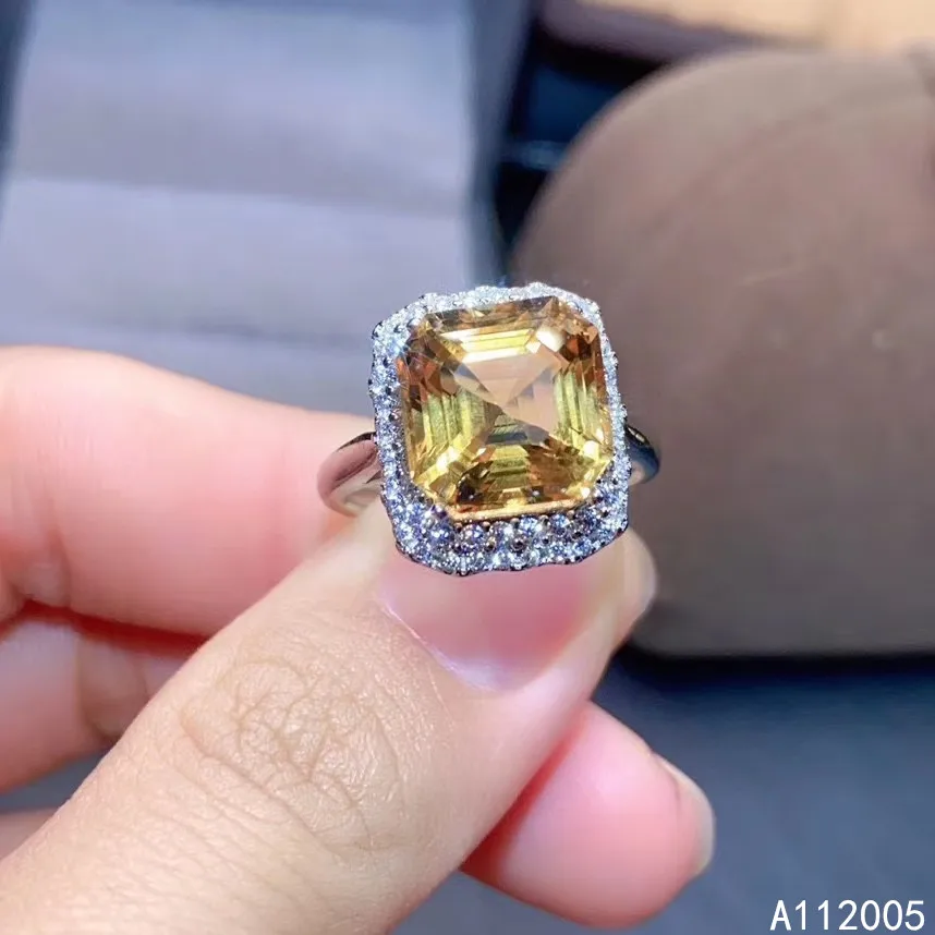 

KJJEAXCMY Fine Jewelry 925 Sterling Silver Inlaid Citrine Gemstone New Female Ring Trendy Hot Selling