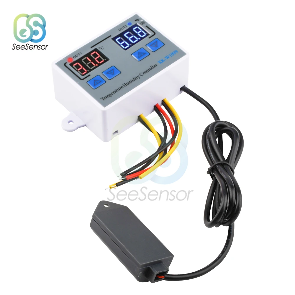 W1099 Điều Khiển Kỹ Thuật Số Nhiệt Độ Độ Ẩm Điều Khiển Humidistat Bình Giữ Nhiệt Công Tắc Điều Chỉnh Nhiệt Kế Ẩm Kế 12/24/220V
