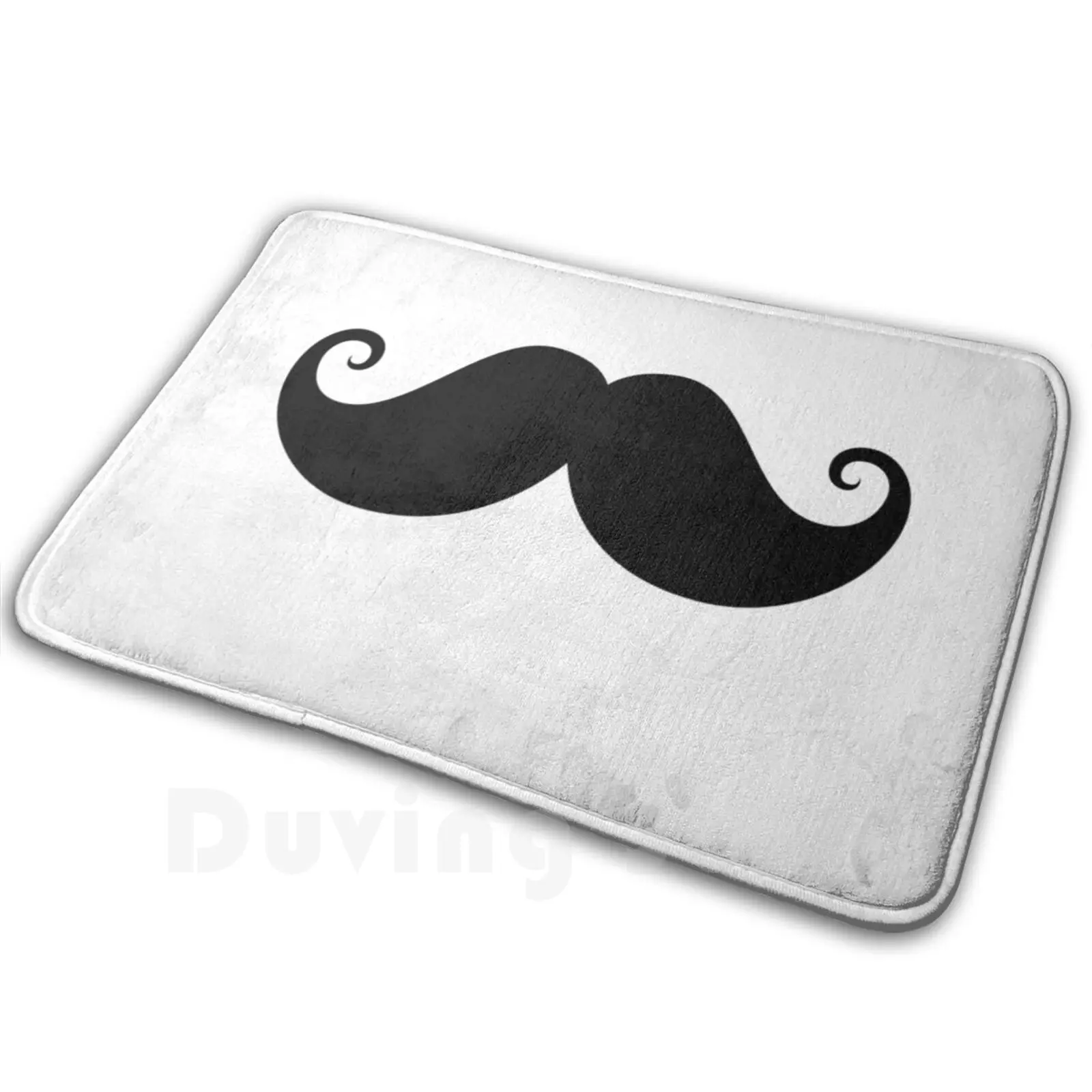 Black Handlebar Mustache Mat Rug Carpet Anti-Slip Floor Mats Bedroom Funny Mustache Moustache Stache Mustaches Moustaches