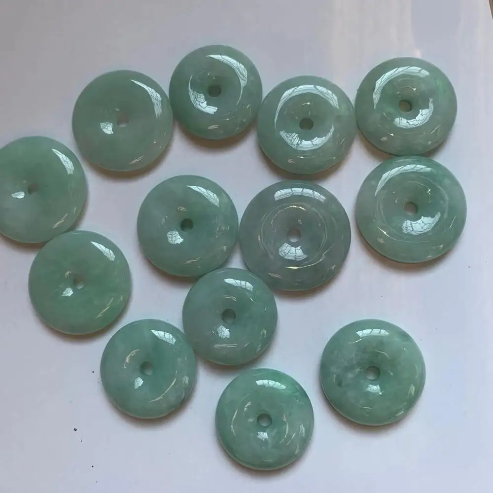 Donut shape Burma jade beads natural gemstone DIY  loose beads for jewelry making 1 piece to sale wholesale !