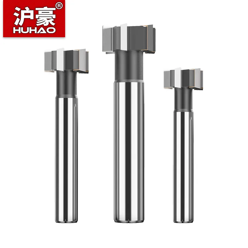 HUHAO Straight Shank Large T-Slot Endmill Slotting Grooving Milling Cutter Inserted Alloy Router Bits CNC Machining Centers Tool