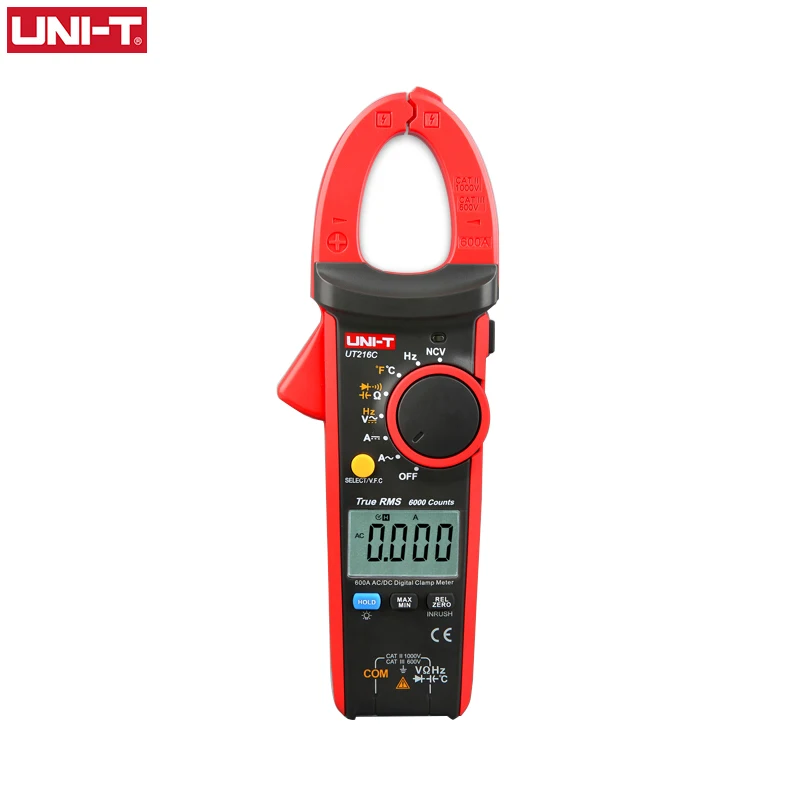 UNI-T UT216C 600A True RMS Digital Clamp Meter AC DC Current Auto Range Multimeter NCV Non-Contact Voltage Testing UT216A UT216