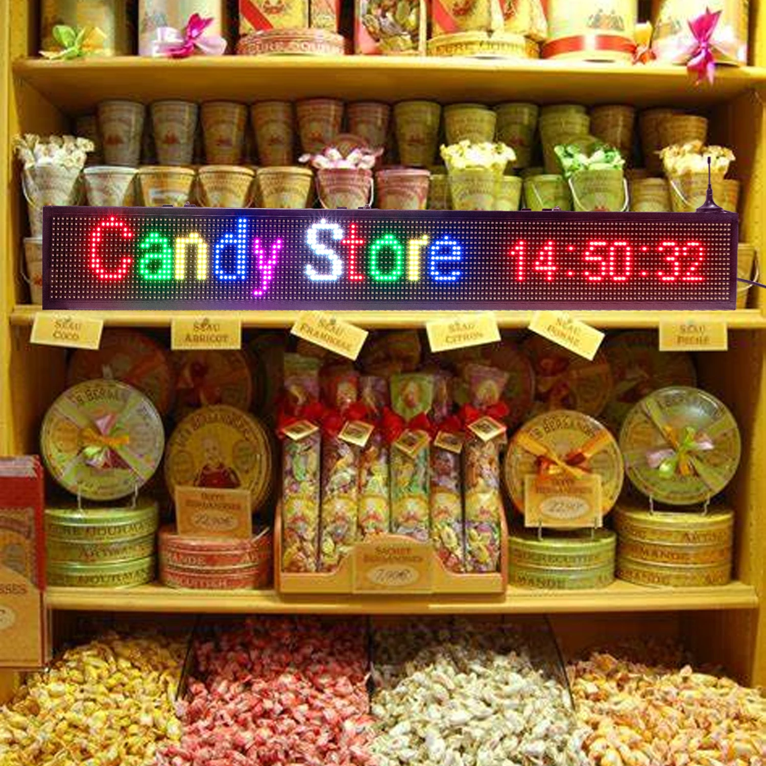 1250MM RGB SMD Full Color WIFI Programmable Scrolling Message LED Display Board for Stores