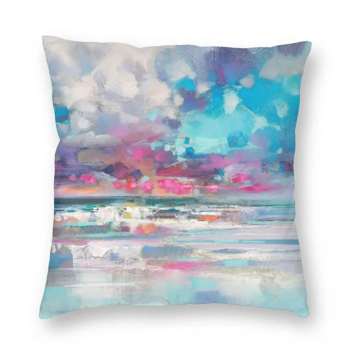 Atlantic Magenta Square Pillowcase Polyester Linen Velvet Pattern Zip Decor Throw Pillow Case Sofa Cushion Cover Wholesale