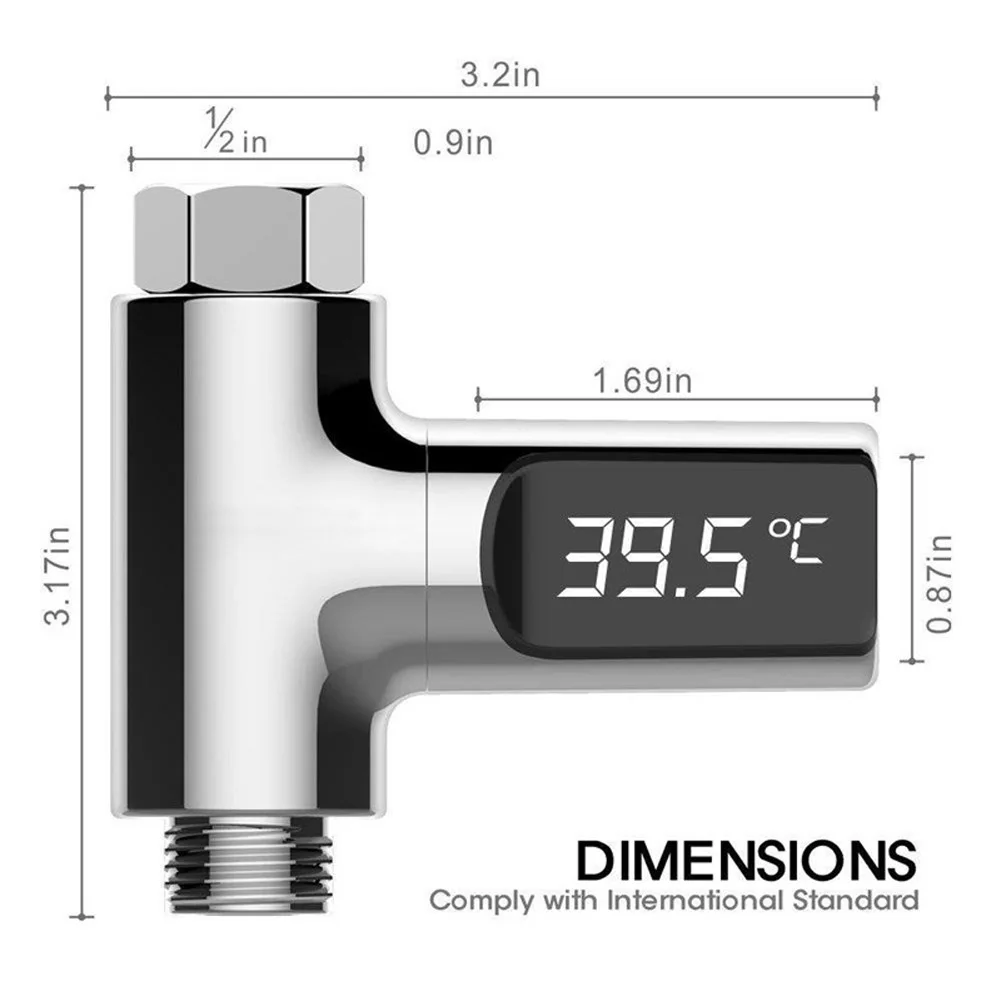 Digital Shower Temperature Led Display Water Thermometer Realtime Monitor Uk Bathroom Faucet Basin Bath Mixer