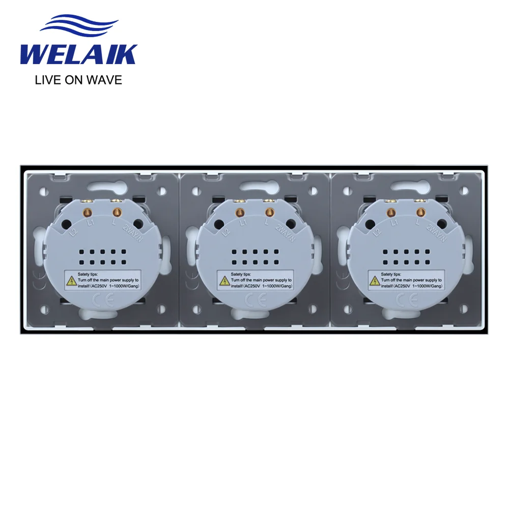 Imagem -06 - Welaik Padrão Europeu da ue Quadro 1000 220 w 1gang1way Vidro de Cristal-painel Led Luz Faixa de Parede Interruptor de Toque v A39111111cw