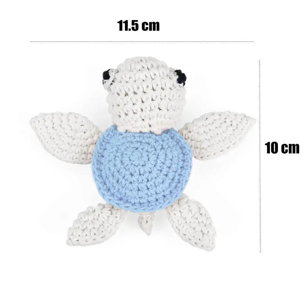 Fatti a mano all\'uncinetto in cotone tartaruga fai da te bambino ciuccio accessori catena neonati neonati massaggiagengive giocattolo regali