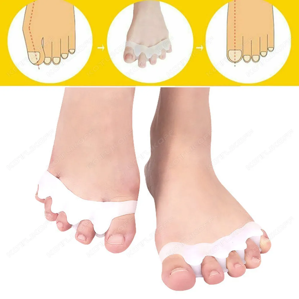 

Silicone Toes Separator Bunion Corrector Hallux Valgus Orthosis Inserts Correction Toe Overlapping Spreader Soft Straightener