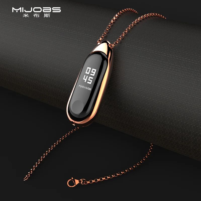 Mi Band 4 Metal Necklace Wrist Strap Pendant Stainless Steel for Xiaomi Mi Band 6 Watch Case Miband 3 Wristband Mi 5 Bracelet