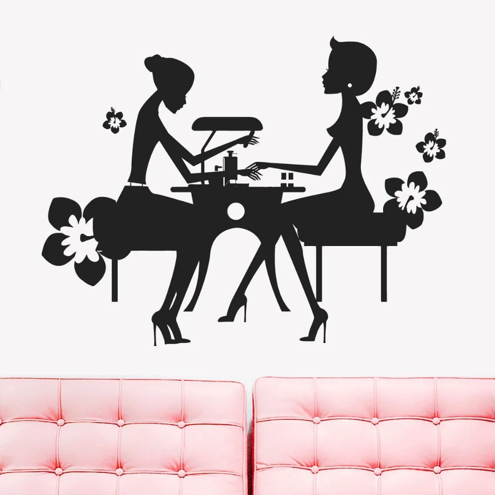 

Salon Sticker Decal Nail Muurstickers Posters Vinyl Wall Art Decals Pegatina Decor Decoration Mural Salon Sticker