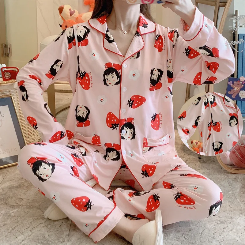 Printed Maternity Nursing Sleepwear Breastfeeding Nightwear for Pregnant Women Pregnancy Breast Feeding Pajamas Suits