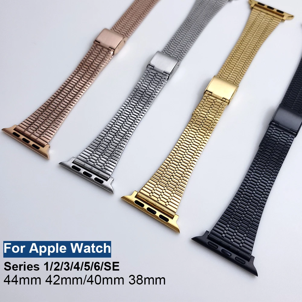 

Ремешок для часов Apple Watch Band, металлический браслет из нержавеющей стали для iWatch Series 1 2 3 4 5 6 SE 44 мм 42 мм 40 мм 38 мм