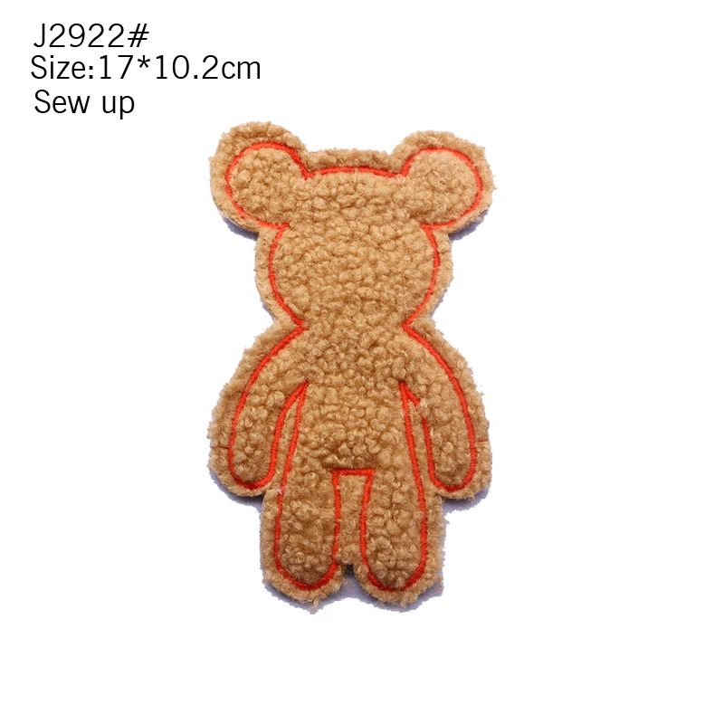 Fashion Cute Cartoon Embroidered Towel Little Bear Children\'s Dress Badge Stripe DIY Down Jacket T-shirt Dress Pants