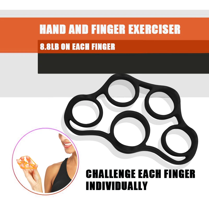 5pcs/Set Fitness Hand Grip Set Adjustable Power Strength Finger Trainer Forearm Muscle Workout Grip Ring Exerciser Gripper Ball