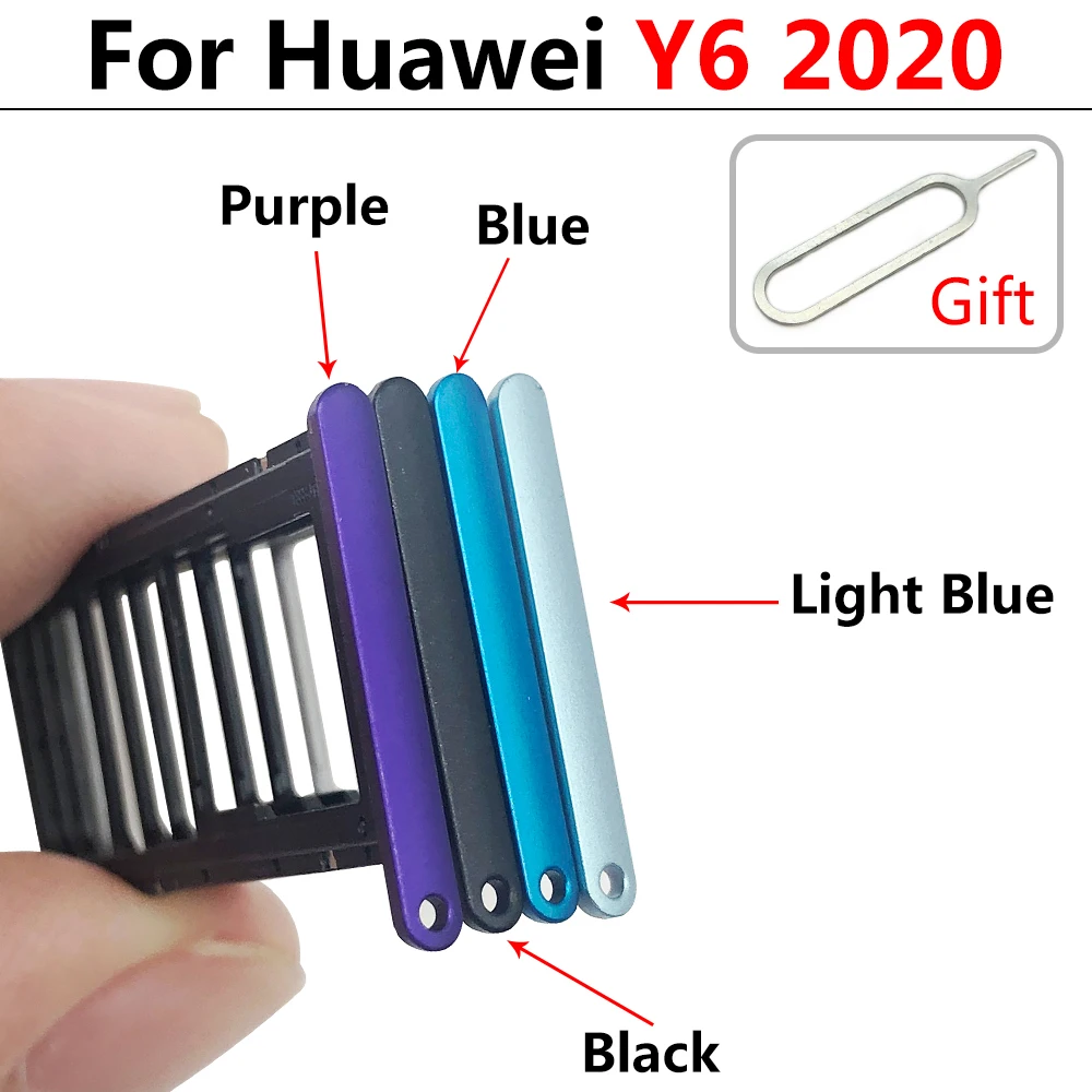 New Micro Nano SIM Card Holder Tray chip Slot Holder Adapter Socket For Huawei Y6 Y7P Y8P 2020 Y9 Prime 2019 Mobile Phone  + Pin