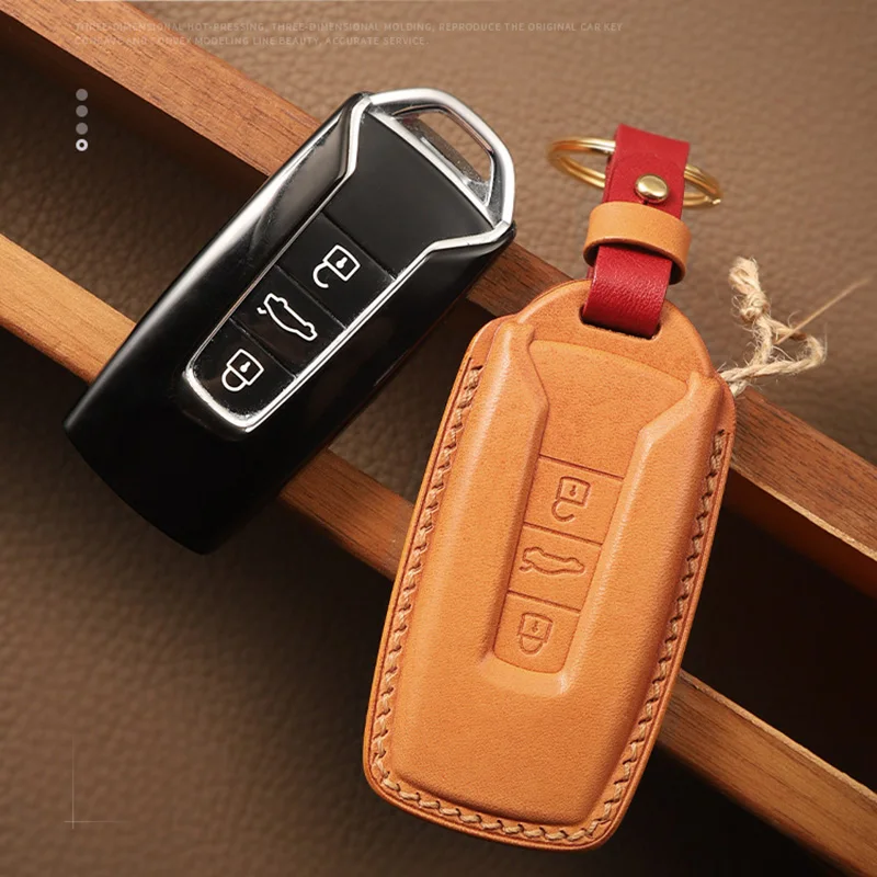 Car Key Case for Volkswagen Touareg Key Cover Handmade leather key cover for VW