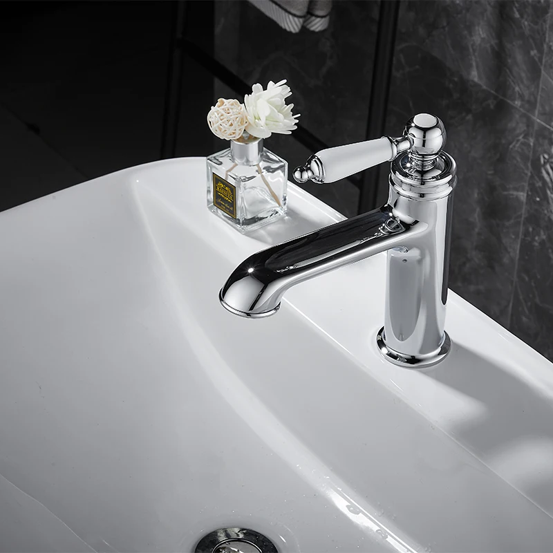 Bathroom Faucet Basin Mixer Black/Chrome Tap Single Handle Hot and Cold Water Brass Taps Becola Newest BR-2018A117