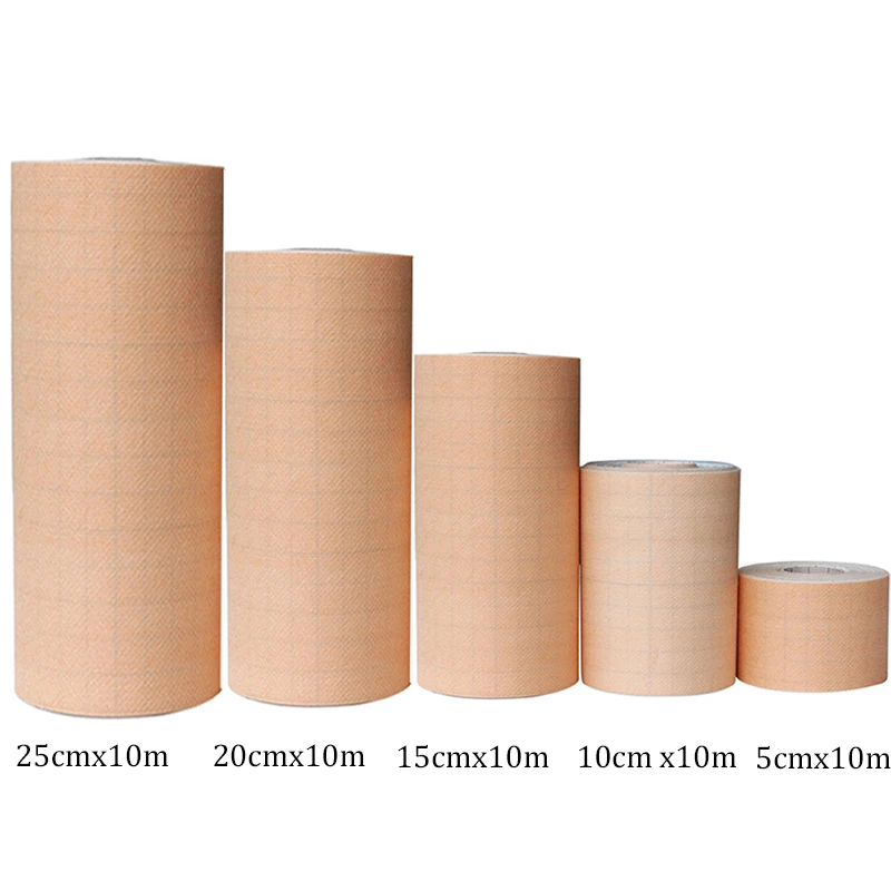 Rotolo della fasciatura del nastro di ritenzione del fissaggio della medicazione traspirante del nastro Non tessuto medico autoadesivo 2Rolls 5/10/10/15/20/25cm x 10m