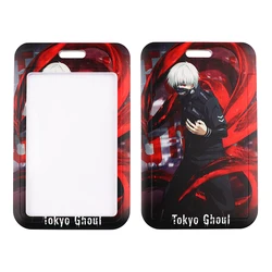 Portatarjetas con cordón de Anime Tokyo Ghoul, colgante para el cuello para estudiantes, cordón para teléfono móvil, insignia, tarjetero de acceso a metro