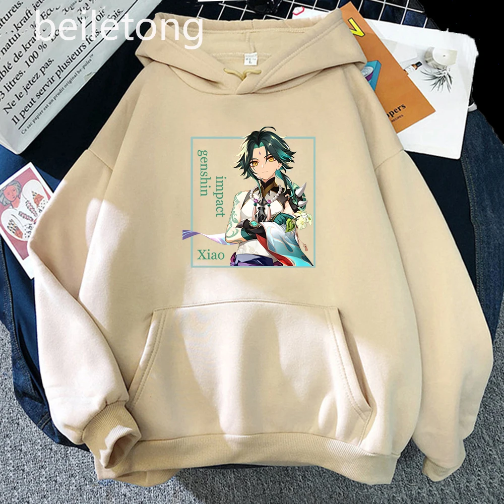 Genshin Impact Xiao Hoodies Men Game Clothes Anime Tracksuit Women Sweatshirts Men Hoodie Hip Hop Streetwear Girls Boy Clothes