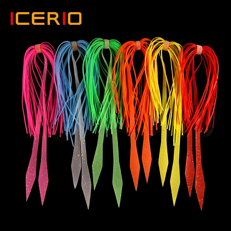 ICERIO 10 шт. сменная силиконовая резиновая юбка для трейлера для слайдера для джиггинга Тай кабура осьминог Кальмар рыболовная приманка для джиггинга