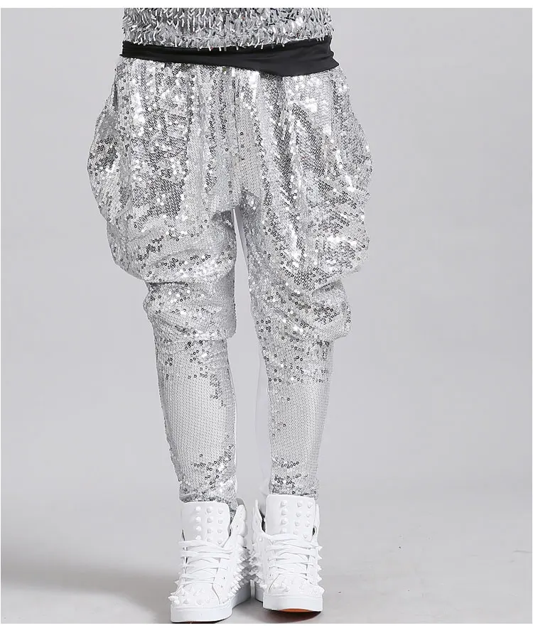 المغني راقصة الهيب هوب روك أداء الرقص زي المد الذكور مشرق الترتر الحريم السراويل السراويل الطويلة ملهى ليلي تظهر سروال شكل قلم رصاص