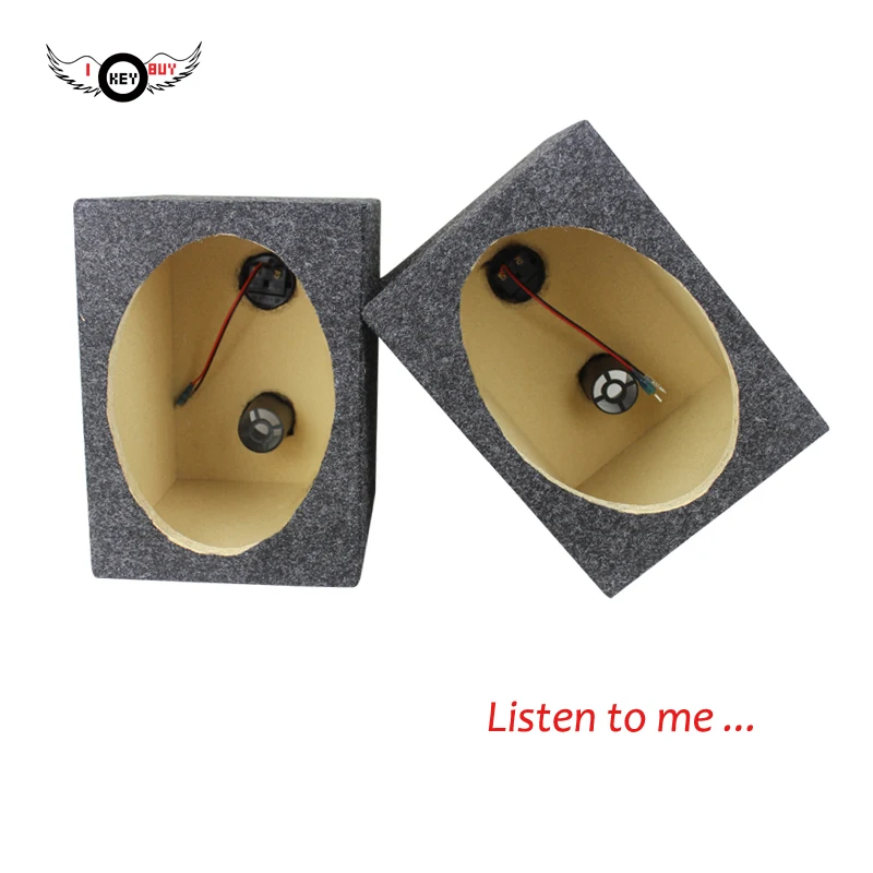 2pcs 6x9 Inch Coaxial Speaker Empty Cabinet Wood Box Square MDF Felt Car Modification Subwoofer Passive with Junction Box