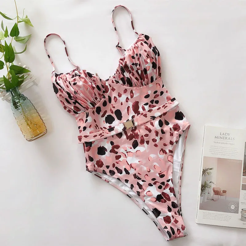 Bañador Sexy de leopardo para mujer, traje de baño recortado de una pieza con borlas, ahuecado, 2023, novedad de 3880