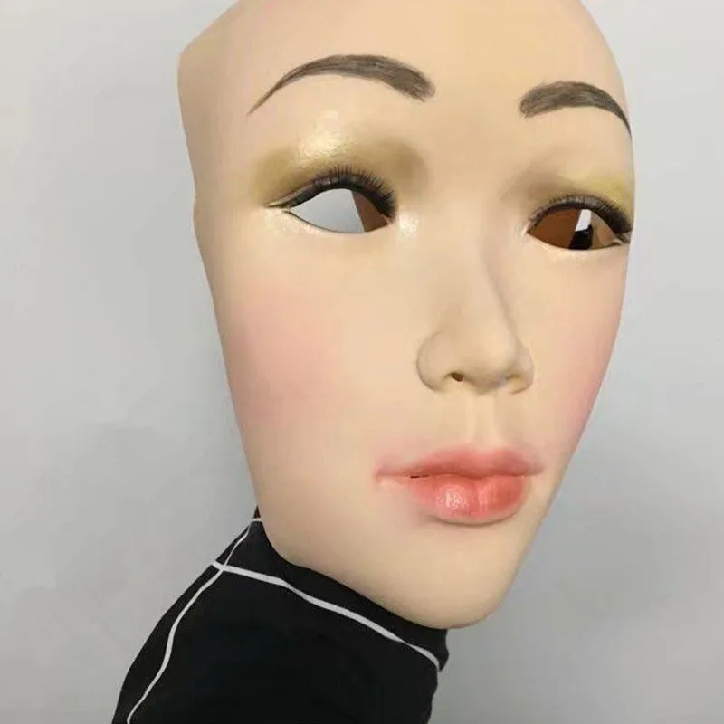 New Realistic Female Mask Sexy Face Mask Halloween Pretty Angel Face Cosplay Male to Female for Crossdresser Transgender Shemale