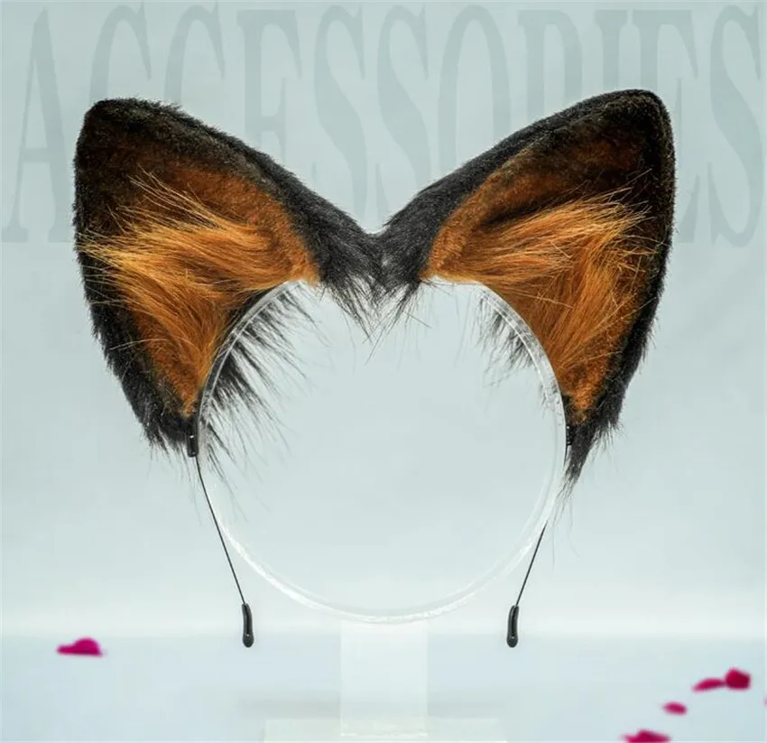 فو الفراء الحيوان عقال واقعية الألماني الراعي الكلب فروي أفخم آذان الشعر هوب تأثيري حلي الدعائم الحفلات C880