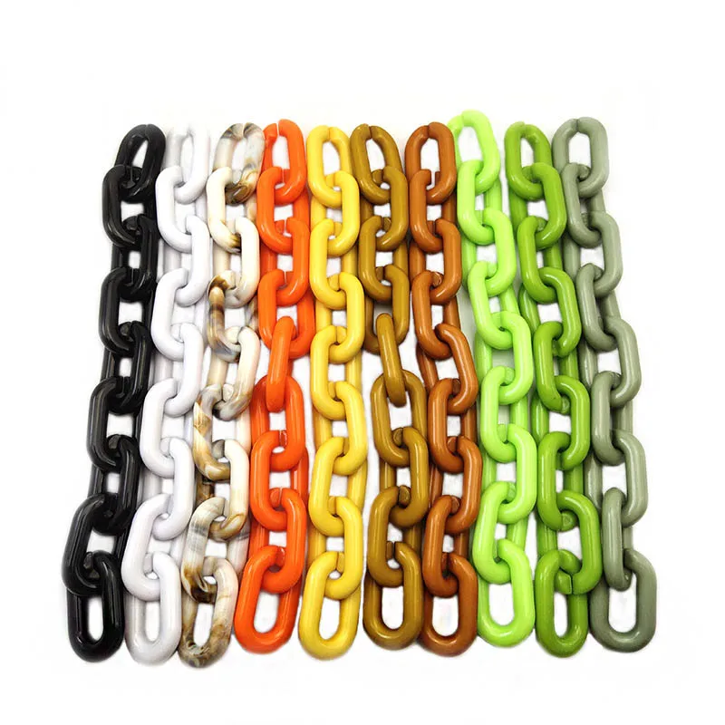 50pcs/lot Acrylic colored buckle beads 19*31mm DIY Handbag Key Strap Glasses Chains Opening Loop Accessories Acrylic Chain N206