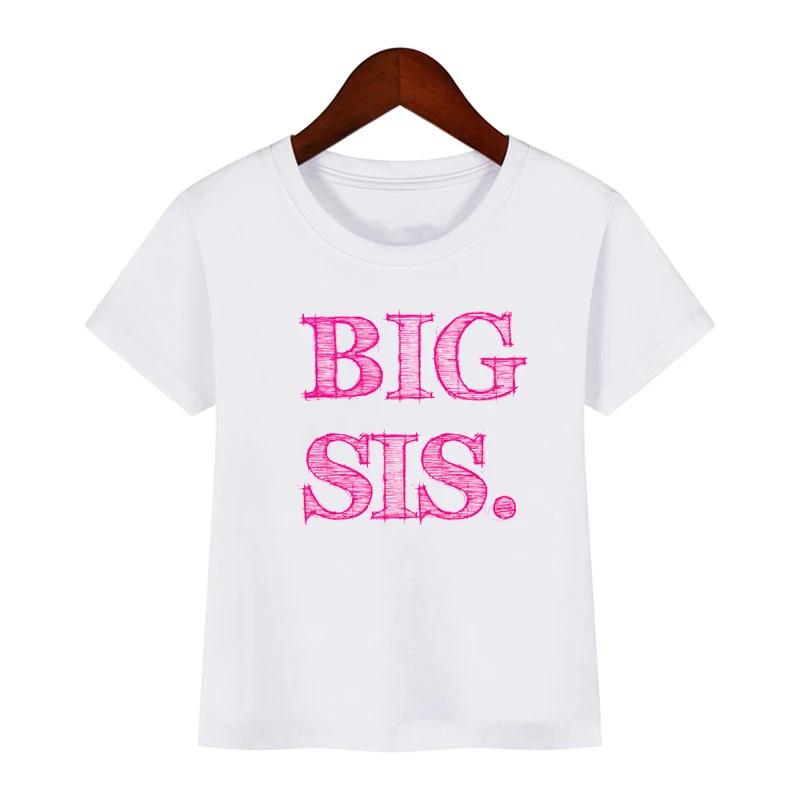 

Tshirt Fashion Children's Big Sister Design Funny T Shirt Baby Girls Harajuku Kids Graphic Clothes Print Summer White T-shirt