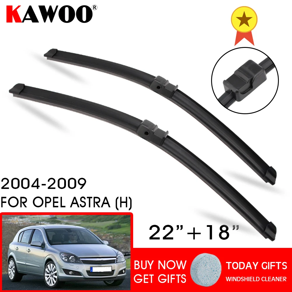 

KAWOO For OPEL Astra H Hatchback/Estate/Caravan/Sporthatch/GTC/Coupe Car Soft Rubber Wiper Blades 2004 2005 2006 2007 2008 2009