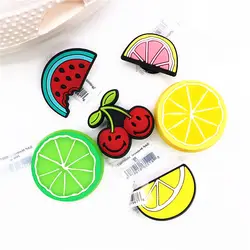 Original PVC Fruits Shoe Buckle Accessories Watermelon Lemon Cherry Shoe Decoration for Charms Bracelets Kids Gifts