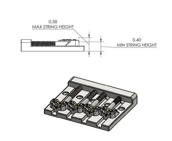 KickAss 4 String Bass Bridge Chrome