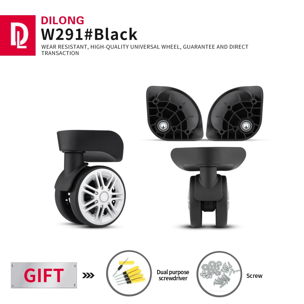 

DILONG W291 Universal Wheel Password Case Roller Luggage Trolley Suitcase Replacement Accessories Spring Shock-absorbing Wheels