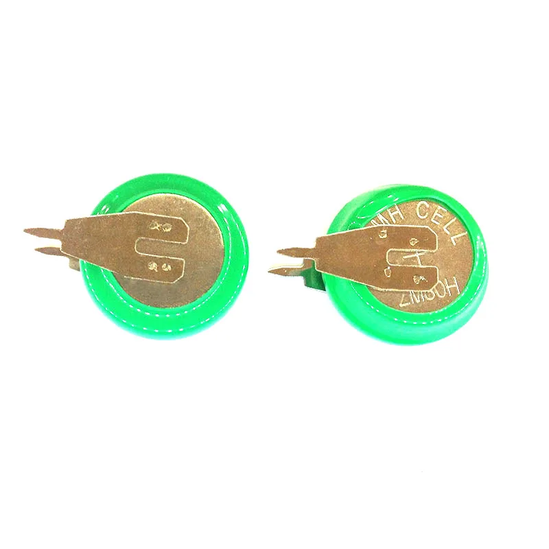 2pcs/lot Original Brand New  1.2V 80mAh Ni-MH Rechargeable Button Cell Battery Ni MH Batteries With Pins