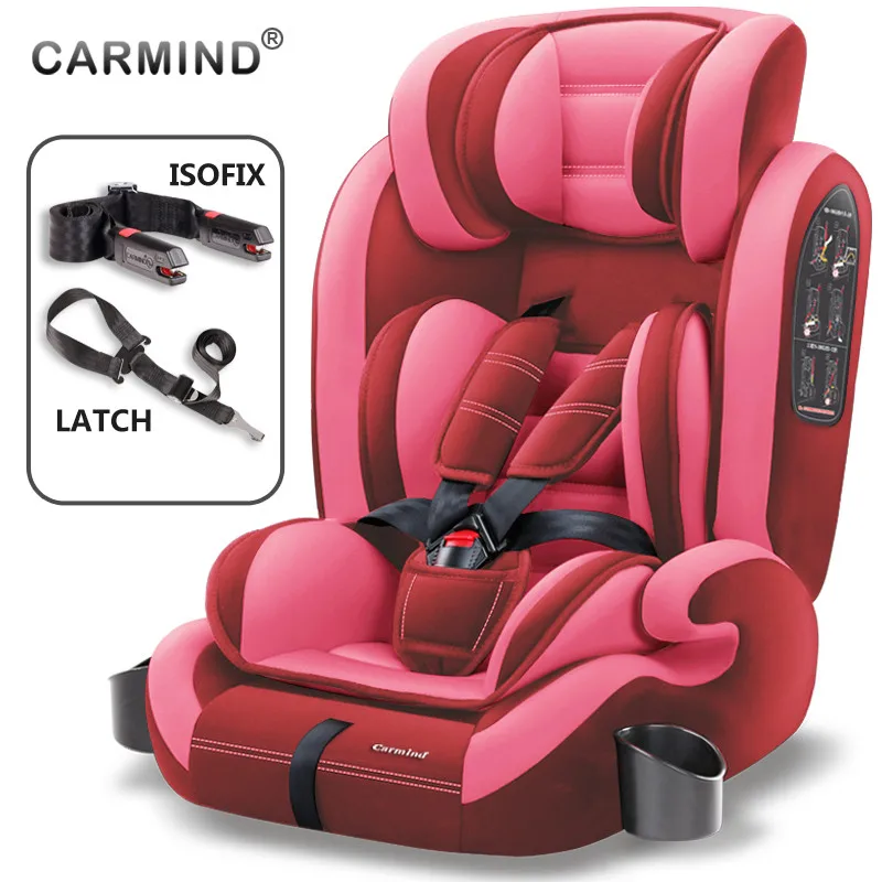 Carmind-asiento de seguridad de coche para niños de 9 a 12 años, asiento Universal con conector suave ISOFIX Y pestillo hacia adelante, gran oferta