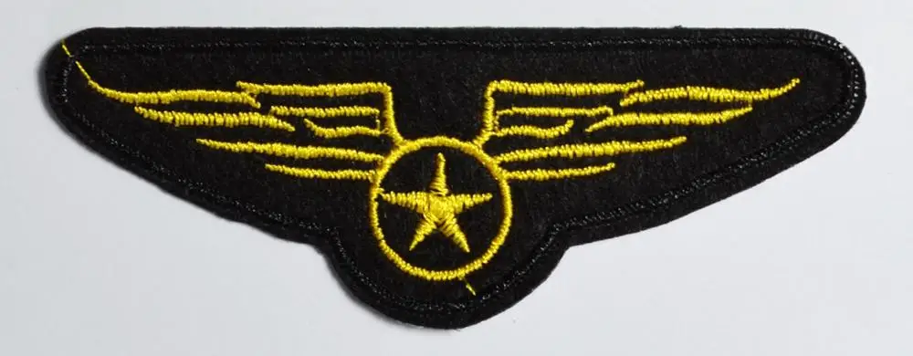 

(5 pcs) Military Crest Badge Air Pilot Wings Star Airforce Force Sew Iron On Patch (≈ 8.6 * 3 cm)