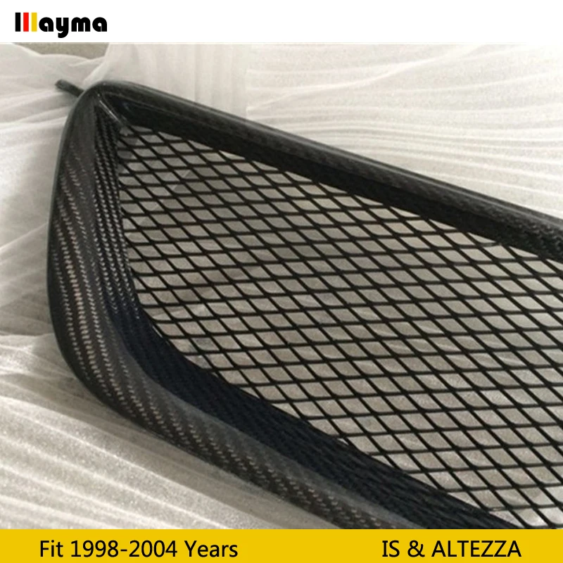 No logo Carbon fiber Front bumper grille For Toyota Altezza AS200 AS300 RS200 For Lexus IS200 IS300 Sport style CF bodykit grill