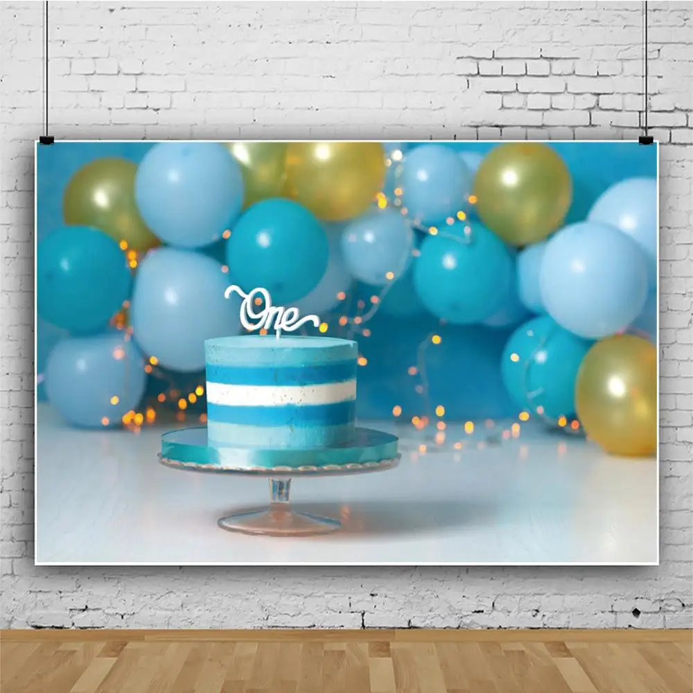 Yeele Xanh Dương Balo Bánh Sinh Nhật Cảnh Chụp Ảnh Phông Nền Tùy Chỉnh Chụp Ảnh Nền Cho Bức Ảnh Phòng Thu