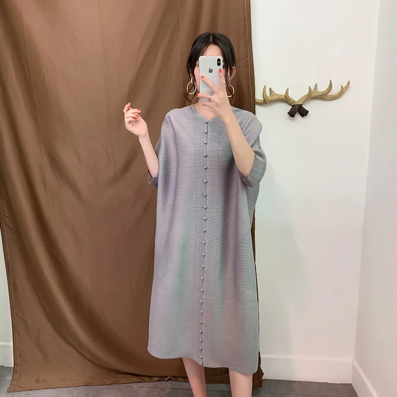 

Autumn Women Pleated Fashion New Big Size Dress Tidal Popular Dress