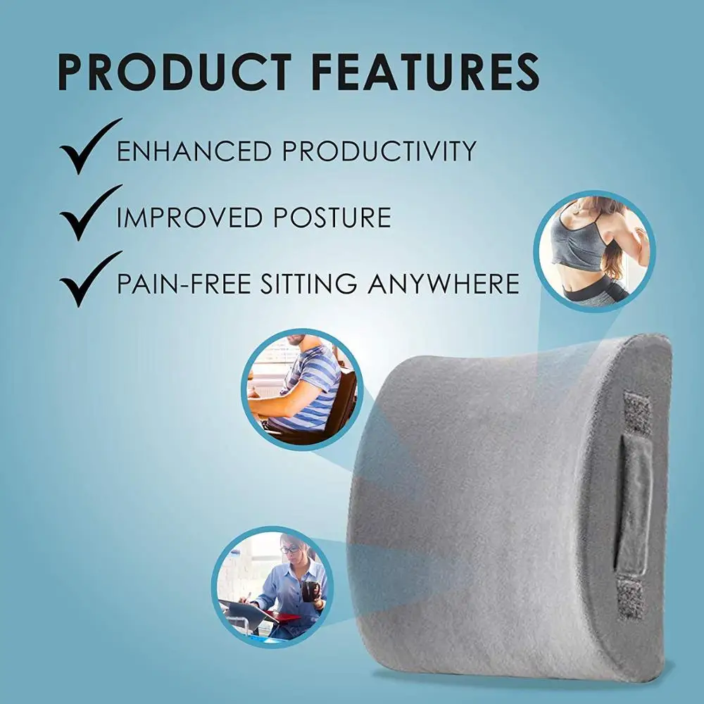 Soft Memory Foam Lumbar Support Back Massager Waist Cushion Pillow For Chairs in the Car Seat Pillows Home Office Relieve Pain